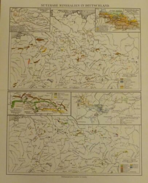 1898 - Nutzbare Mineralien in Deutschland, alter Druck